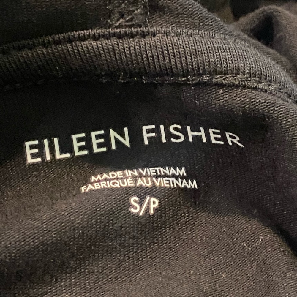 NWOT Eileen Fisher Black Cotton Hooded Dress Sz. Small Petite - Picture 6 of 6
